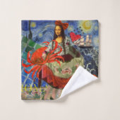 Mona Lisa Starry Night Collage : surréalisme fanta (Gant de toilette)