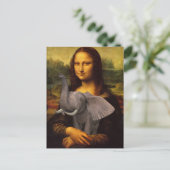 Mona Lisa steunt het Elephant Bewustheid Briefkaart (Staand voorkant)
