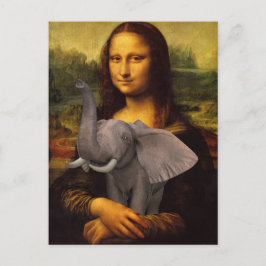 Mona Lisa steunt het Elephant Bewustheid Briefkaart