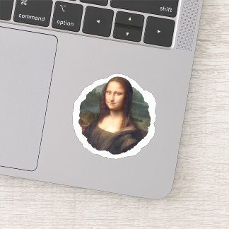 Mona Lisa sticker, gescheurde papieren badge Sticker