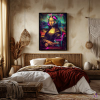 Mona Lisa Synthwave Cyberpunk Kunst