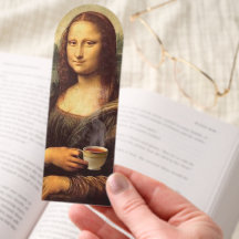 Mona Lisa tenant une tasse de thé chaud (Léonard d