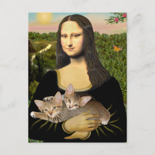 Mona Lisa - Twee Tabby Kittens Briefkaart