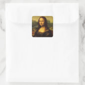 Mona Lisa van Leonardo Da Vinci Vierkante Sticker (Tas)