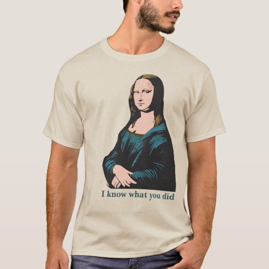 Mona Lisa Warhol Style Smug Humorous Comic Book T-shirt (Voorkant)