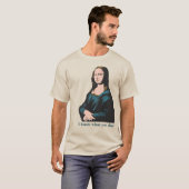 Mona Lisa Warhol Style Smug Humorous Comic Book T-shirt (Voorkant volledig)