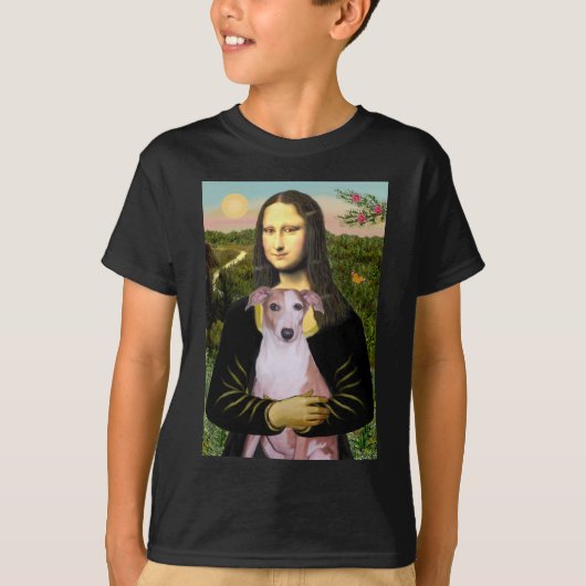 Mona Lisa - Whippet (#7 lichtrood) T-shirt (Voorkant)