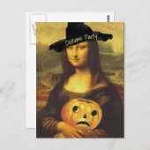 Mona Lisa Witch Halloween Costume Invitation PC (Devant / Derrière)