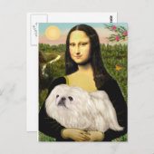 Mona Lisa - Witte pekingese (#4) Briefkaart (Voorkant / Achterkant)