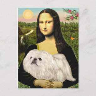 Mona Lisa - Witte pekingese (#4) Briefkaart