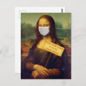 Mona Lisa zegt alsjeblieft een masker Draag Briefkaart (Voorkant / Achterkant)
