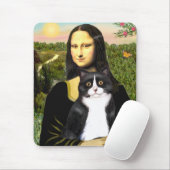 Mona Lisa - zwarte en witte kat Muismat (Met muis)