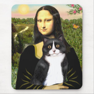 Mona Lisa - zwarte en witte kat Muismat