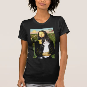 Mona Lisa - zwarte en witte kat T-shirt