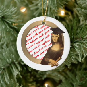 Mona Lisa's Afstuderen Dag Foto Lijst Keramisch Ornament