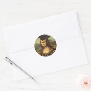 Mona Lisa's Afstuderen Dag Ronde Sticker
