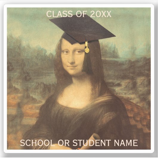 Mona Lisa's Afstuderen Dag Sticker (Voorkant)