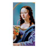Mona Lisa's Bubble Tea Moment – Glossy Poster Perfect Poster (Voorkant)