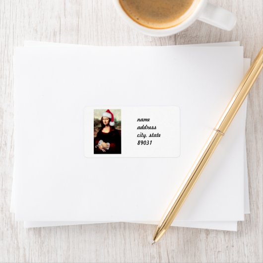 Mona Lisa's kerstkerstkerstkerstkerstfeest Etiket (Insitu)