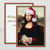Mona Lisa's kerstkerstkerstkerstkerstfeest Feestdagenkaart (Voorkant / Achterkant)