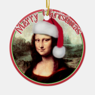 Mona Lisa's kerstkerstkerstkerstkerstfeest Keramisch Ornament
