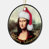 Mona Lisa's kerstkerstkerstkerstkerstfeest Keramisch Ornament (Links)