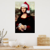 Mona Lisa's kerstkerstkerstkerstkerstfeest Poster (Keuken)