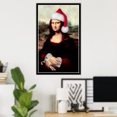 Mona Lisa's kerstkerstkerstkerstkerstfeest Poster (Thuiskantoor)