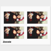 Mona Lisa's kerstkerstkerstkerstkerstfeest Rechthoekige Sticker (Vel)