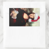 Mona Lisa's kerstkerstkerstkerstkerstfeest Rechthoekige Sticker (Tas)