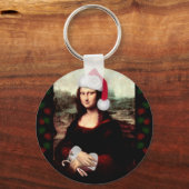 Mona Lisa's kerstkerstkerstkerstkerstfeest Sleutelhanger (Voorkant)