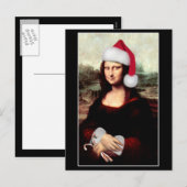 Mona Lisa's kerstkerstkerstkerstkerstman Feestdagenkaart (Voorkant / Achterkant)