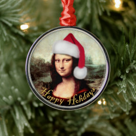 Mona Lisa's Kerstmis Metalen Ornament
