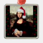 Mona Lisa's Kerstmis Metalen Ornament (Voorkant)