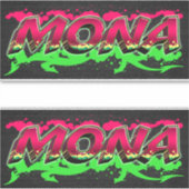 Mona Prénom Nom Graffiti Autocollant Autocollant (Devant)