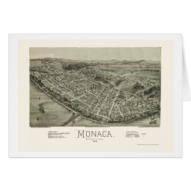 Monaca, carte panoramique de PA - 1900 (Devant horizontal)