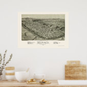 Monaca, PA Panorama Kaart - 1900 Poster (Keuken)