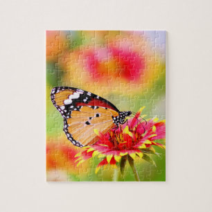 Monach Butterfly Feeding on Flower Legpuzzel