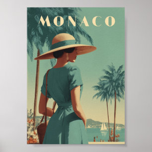 Monaco 50s mode vintage poster