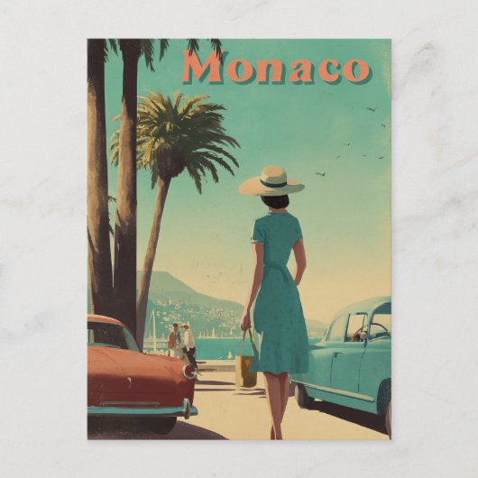 Monaco 50s vintage  briefkaart (Voorkant)