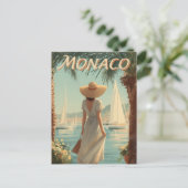 Monaco 50s vintage travel briefkaart (Staand voorkant)