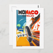  Monaco Auto Race Travel Poster Briefkaart (Voorkant / Achterkant)