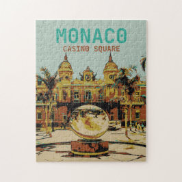 Monaco Casino Côte d'Azur illustratie Frankrijk Legpuzzel