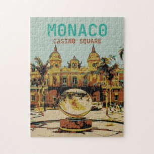 Monaco Casino Côte d'Azur illustratie Frankrijk Legpuzzel