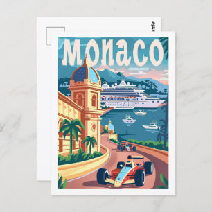 Monaco Circuit Beroemde Reisplaats Briefkaart