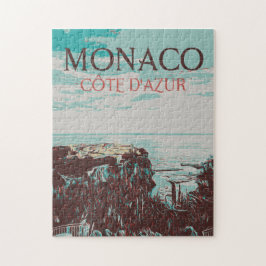Monaco Côte d'Azur illustratie Frankrijk Legpuzzel