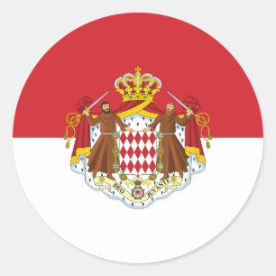 Monaco Flag Classic Ronde Sticker