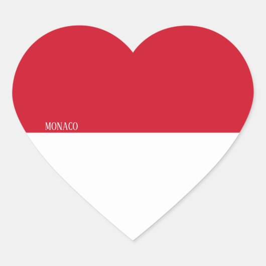 Monaco Flag Splendid Patriotic Hart Sticker (Voorkant)