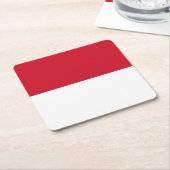 Monaco Flag Vierkante Kartonnen Onderzetter (Schuin)