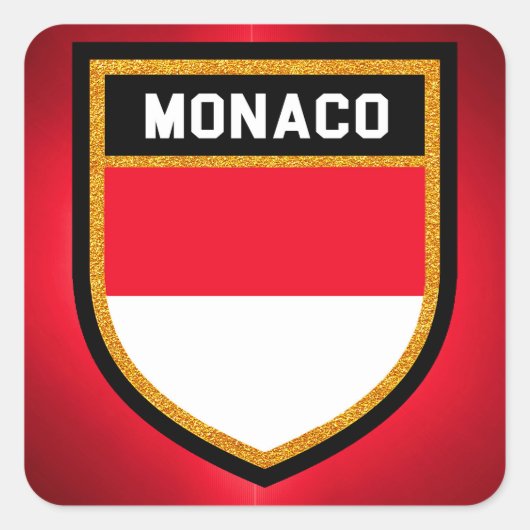 Monaco Flag Vierkante Sticker (Voorkant)